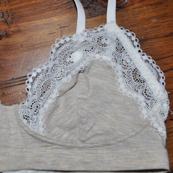 NEW Beige Modal Lace Trim Bralette Bra - Picture 5 of 7